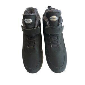 Women's Black Winter Boots With Faux Fur Lining & Hook Closure Size 8